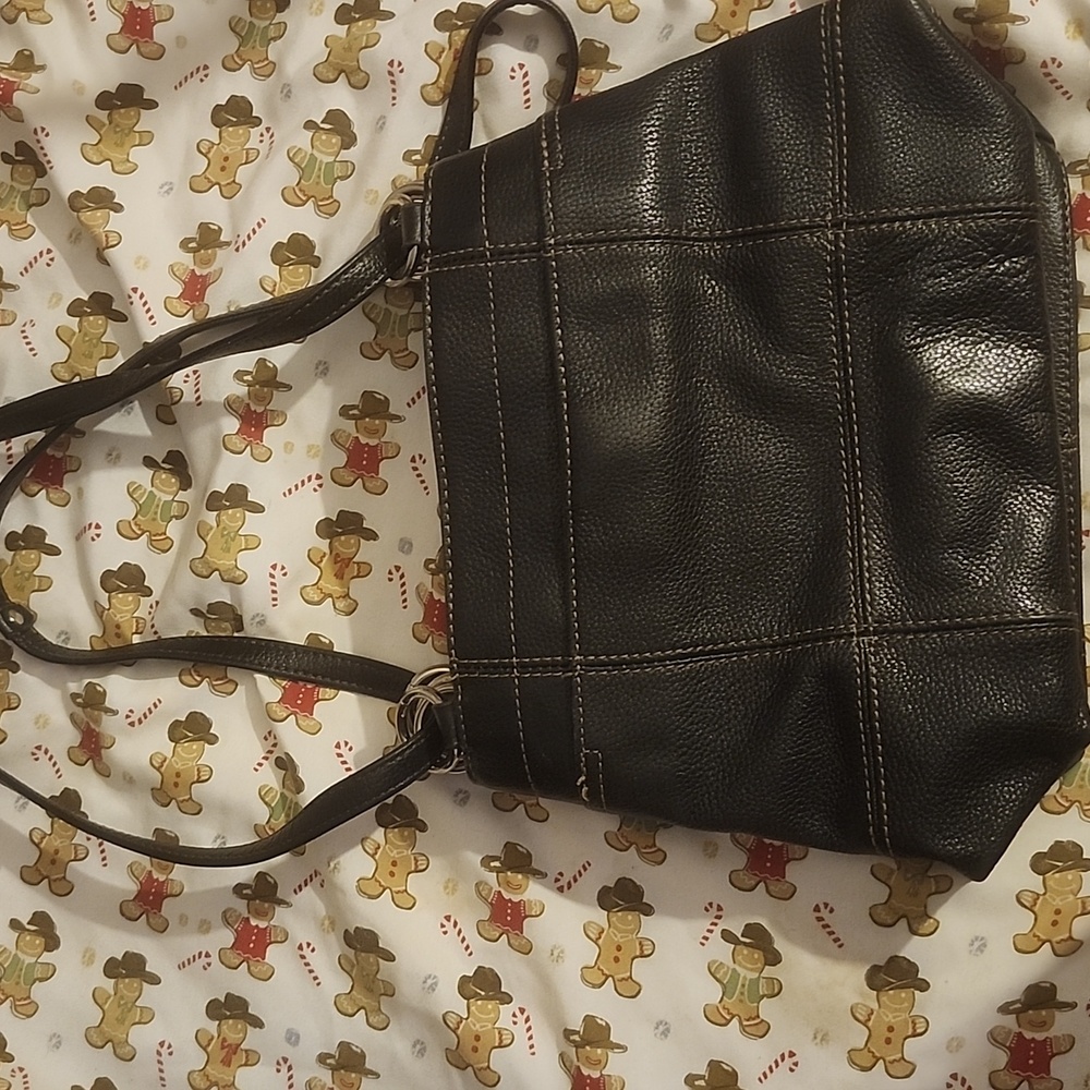Elegant Black Leather Tote Bag